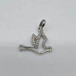 pendentif argent colombe avec oxyde argent 925 millième (22 ct) 0,90g