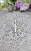 pendentif croix pavé de petits diamants or 375 millième (9 ct) 0,33g
