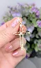 pendentif croix vidé centré d'une perle de culture or 750 millième (18 ct) 1,58g