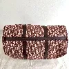 sac de voyage bowling christian dior vintage en tissu jacquard dior oblique et cuir couleur bordeau