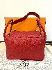 sac hermès lindy 30 en cuir rouge avec finition métallique argenté