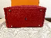 sac hermès lindy 30 en cuir rouge avec finition métallique argenté