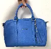 sac lancaster grand polochon mademoiselle ana en cuir bleu cyan