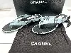 sandales / chaussures chanel en cuir bleu ciel avec logo cc t36c