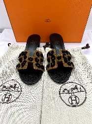 sandales oasis hermès imprimé léopard
