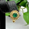 sibo082 boucle d'oreille puces vermeil avec agate verte  argent 925 millième (22 ct) 3g