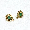 sibo082 boucle d'oreille puces vermeil avec agate verte  argent 925 millième (22 ct) 3g