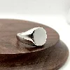 1005800 bague chevalier ovale lisée t68 5,11g argent 925 millième (22 ct) 5,11g