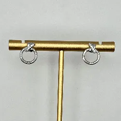 13039610 boucles d'oreilles motif cercle et noeud orné d'oxydes argent 925 millième (22 ct) 2,01g argent 925 millième (22 ct) 2,01