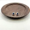 13046240 boucles d'oreilles puces en argent motif rond avec oxydes bleu et blancs argent 925 millième (22 ct) 2,6g argent 925 mill
