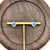 13046440 boucles d'oreilles chacune avec une pierre bleue coupe coeur et encournée des oxydes argent 925 millième (22 ct) 1,75g ar