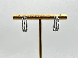 1500310 boucles d'oreilles motif 3 lignes d'oxydes argent 925 millième (22 ct) 4,1g argent 925 millième (22 ct) 4,1g