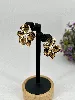 3117809 boucles d'oreilles en forme de fleur ornée de perle synthétique en acier doré