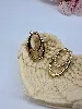 3120809 boucles d'oreilles pendantes grands ovales en acier doré