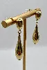3121209 boucles d'oreilles pendantes en forme de goutte d'eau en acier doré