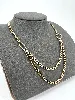 31217745 collier double chaînes en maille gourmette avec fermeture à barre en acier doré