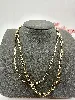 31218045 collier double chaîne maille forçat en acier doré