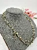 31218045 collier double chaîne maille forçat en acier doré