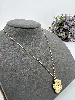 31219645 collier chaîne avec pendentif fleur en acier doré