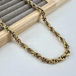 31220145 collier en maille singapour en acier doré