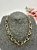 31220345 collier maillons ovales entrelacés en acier doré