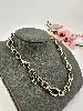 31220345 collier maillons ovales entrelacés en acier doré