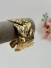31220966 bracelet manchette à motif feuille en acier doré