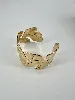 31220966 bracelet manchette à motif feuille en acier doré