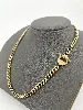 31221342 collier chaînes en maille gourmette avec fermeture à barre en acier doré