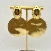 3122209 boucles d'oreilles pendantes au design ronde martelée en acier doré