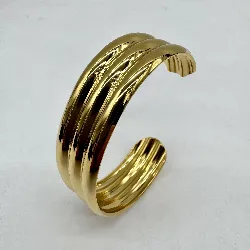 31222566 bracelet manchette large en acier doré