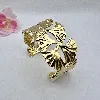 31222764 bracelet manchette motif feuille de ginkgo en acier doré