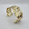 31222764 bracelet manchette motif feuille de ginkgo en acier doré