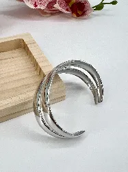 31224562 bracelet manchette large en acier argenté