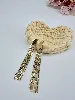 3122709 boucles d'oreilles pendantes à motif frange en acier doré