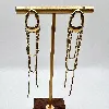 3122809 boucles d'oreilles pendantes en forme de géométrique gland chaîne en acier doré