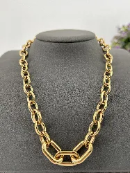 31228750 collier chaîne maille forçat gros maillons en acier doré