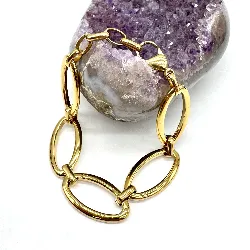 31228819 bracelet en gros maillons ovales en acier argenté