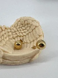 3123109 boucles d'oreilles boules en acier doré