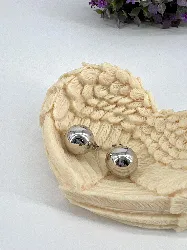 3123300 boucles d'oreilles boules en acier argenté