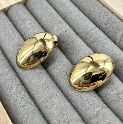3124209 boucles d'oreilles ovales en acier doré