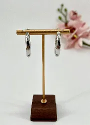 3602800 boucles d'oreilles créoles épaisses cercle en acier argenté