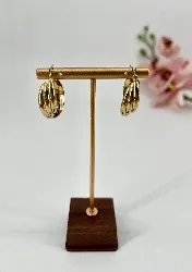 3604809 boucles d'oreilles créoles 3 anneau en acier doré