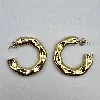 3604909 boucles d'oreilles créoles martelées en acier doré