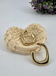 3605009 boucles d'oreilles créoles épaisses rectangulaires en acier doré