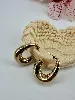 3605609 boucles d'oreilles créoles épaisses ovales en acier doré