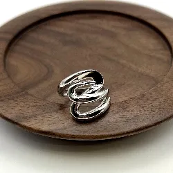 70002200 bague vague t52 argent 925 millième (22 ct) 4,1g argent 925 millième (22 ct) 4,1g