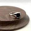 70512416 bague chevalière sertie de pierre onyx carée t70 argent 925 millième (22 ct) 4,63g argent 925 millième (22 ct) 4,63g