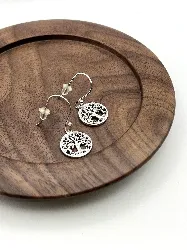 73041300 boucles d'oreilles pendants motif arbre de vie argent 925 millième (22 ct) 2,38g argent 925 millième (22 ct) 2,38g