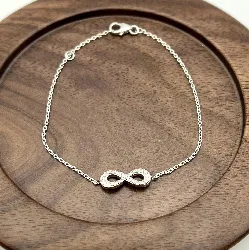 87147818 bracelet motif infini pavé d'oxydes l18 cm argent 925 millième (22 ct) 1,5g argent 925 millième (22 ct) 1,5g